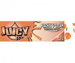 Juicy Jay's ochucené krátké papírky, Peaches and cream, 32ks/bal.